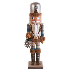 15" Wooden Rustic Glamour Nutcracker