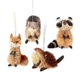 3.5"-6" Buri Woodland Animal Ornaments, Set of 4