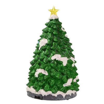 15.7" Battery-Operated Lighted Musical Christmas Tree with Moving Train