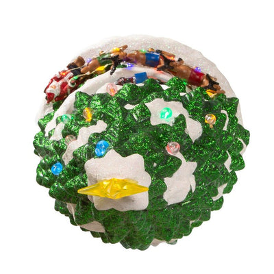 15.7" Battery-Operated Lighted Musical Christmas Tree with Moving Train
