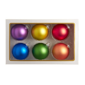 80 MM Matte Glass Pride Ball Ornaments Set of 6