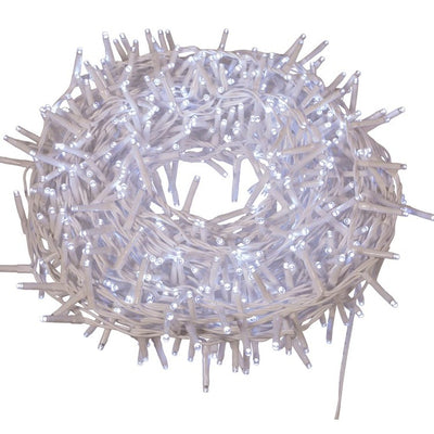 600-Light 49.2' Rice Light Set with Cool White LED Lights and White Wire