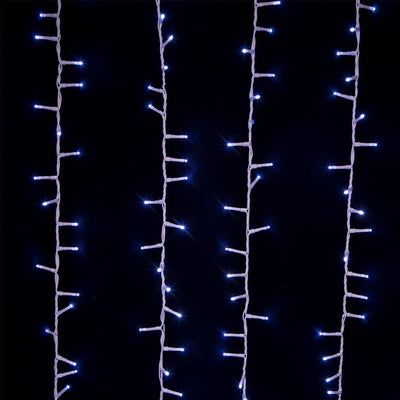 600-Light 49.2' Rice Light Set with Cool White LED Lights and White Wire