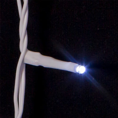 600-Light 49.2' Rice Light Set with Cool White LED Lights and White Wire