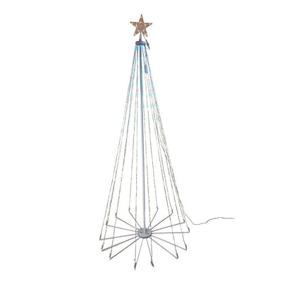 6' Pre-Lit Collapsible Decorated Christmas Tree with RGB LED Lights