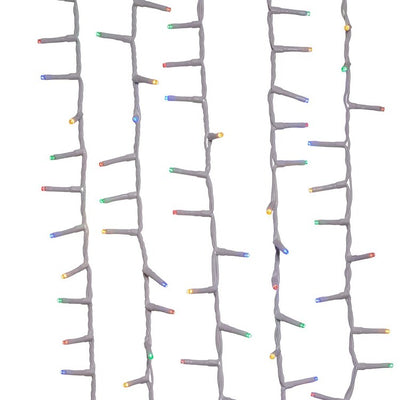 600-Light 49.2' Rice Light Set with Multi-Colored LED Lights and White Wire