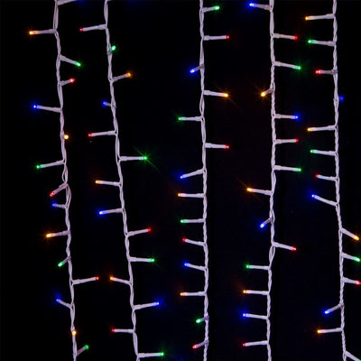 600-Light 49.2' Rice Light Set with Multi-Colored LED Lights and White Wire