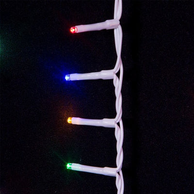 600-Light 49.2' Rice Light Set with Multi-Colored LED Lights and White Wire