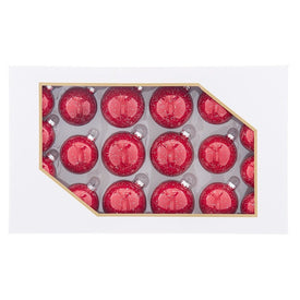 60 MM - 80 MM Red Enamelware Glass Ball Ornaments Set of 20