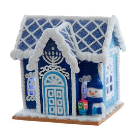 4" Claydough Hanukkah House Tabletop Decoration with LED Lights