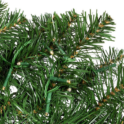 9' Pre-Lit Warm White Noble Fir Garland with Battery-Operated Warm White LED Lights