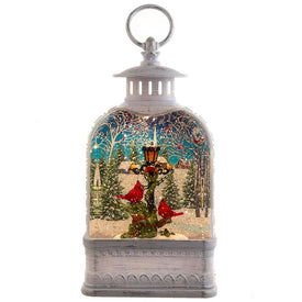 10" Battery-Operated Lighted Cardinal Lantern with LED Lights