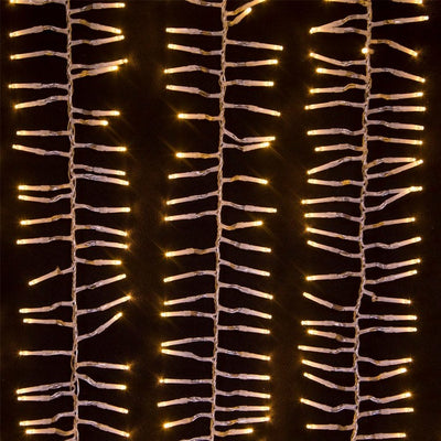 480-Light 15.7' Connectable Cluster Garland with Warm White LED Lights