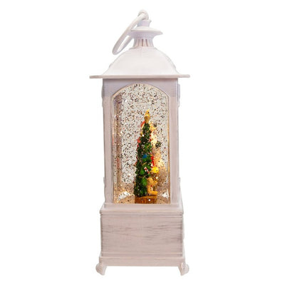 10" Battery-Operated Lighted Santa with Gifts Lantern with LED Lights