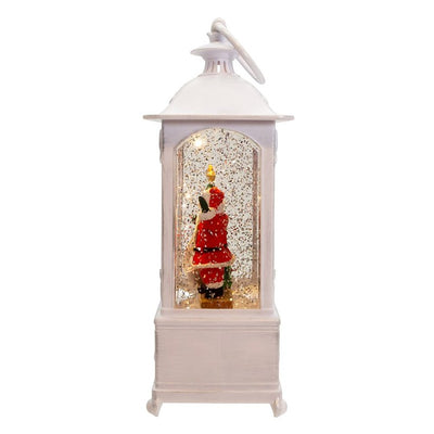 10" Battery-Operated Lighted Santa with Gifts Lantern with LED Lights