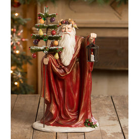 Elegant Lighting the Way Santa Figurine