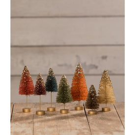Fall Bottle Brush Trees Set of 7
