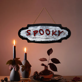 20.5" Red and Gray Animated Spooky Halloween Sign