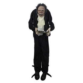 6' Lighted Animated Scary Butler Standing Halloween Decoration