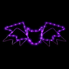 23.5" LED Lighted Purple Bat Four-Function Halloween Window Silhouette