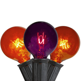 10-Count Orange and Purple G40 Globe Halloween Lights with 9' Black Wire