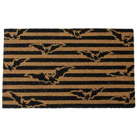 Flying Bats 18" x 30" Natural Coir Halloween Doormat