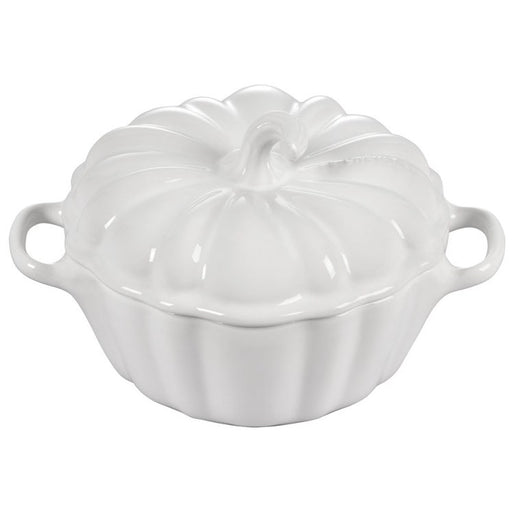 13 Oz Pumpkin Petite Stoneware Cocotte - White