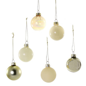 Hue Large Ivory Christmas Ornaments Set of 24