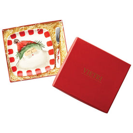 Old St. Nick Square Plate with Spreader