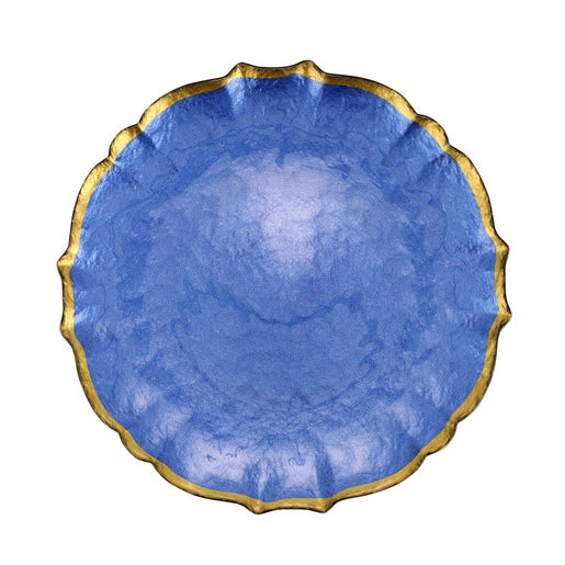 Baroque Glass Cobalt Dinner Plate