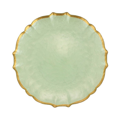 Baroque Glass Pistachio Dinner Plate