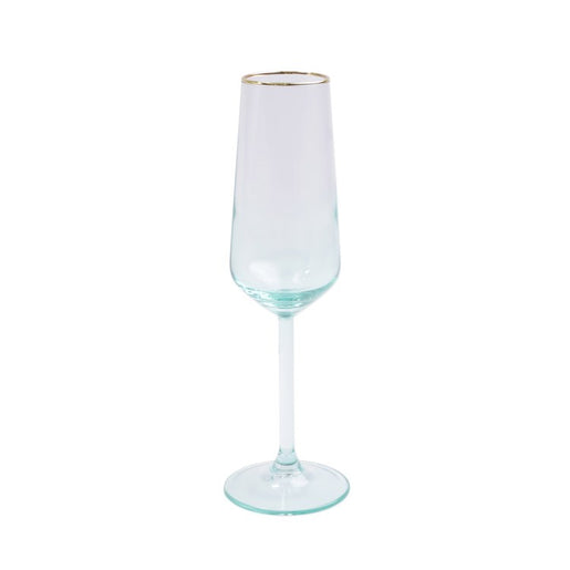 Rainbow Green Champagne Flute