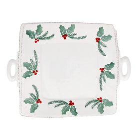 Lastra Evergreen Handled Square Platter