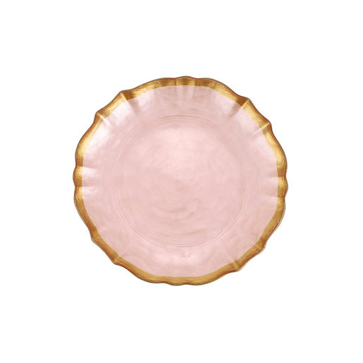 Baroque Glass Pink Cocktail Plate