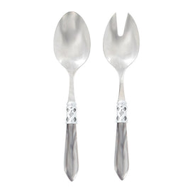 Aladdin Brilliant Light Gray Salad Server Set