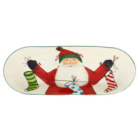 Old St. Nick Bread Server with Stockings