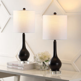Dylan 25" Metal/Crystal Teardrop LED Table Lamps Set of 2 - Oil Rubbed Bronze