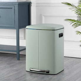Marco Rectangular 10.5-Gallon Double Bucket Trash Can - Pistachio Gelato
