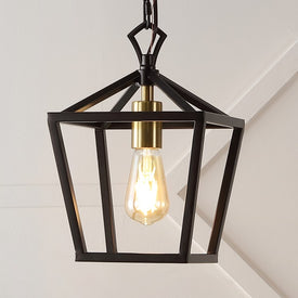 Oslin 8" Single-Light Pagoda LED Pendant - Oil Rubbed Bronze/Brass Gold
