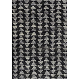 Aisha Moroccan Triangle Geometric 3' x 5' Area Rug - Black/Cream