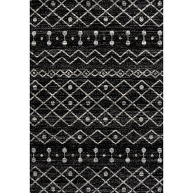 Aksil Moroccan Beni Souk 5' x 8' Area Rug - Black/Cream