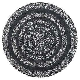 Abyss Braided Jute 6' Round Area Rug - Black/White