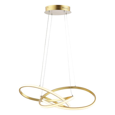 Alexia 25" Abstract Integrated LED Metal Adjustable Pendant - Gold Painting