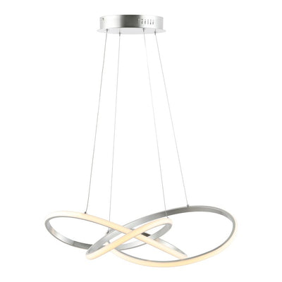 Alexia 25" Abstract Integrated LED Metal Adjustable Pendant - Silver Painting