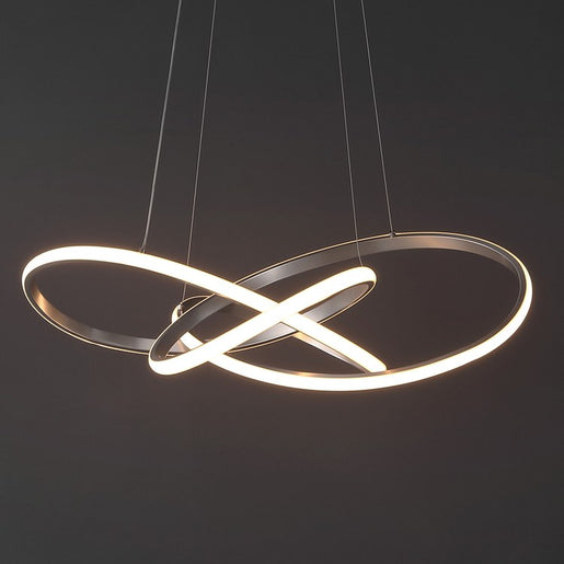 Alexia 25" Abstract Integrated LED Metal Adjustable Pendant - Silver Painting