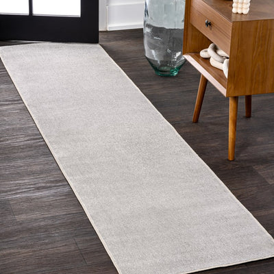 Twyla Classic Solid Low-Pile Machine-Washable 2' x 8' Runner Rug - Light Gray