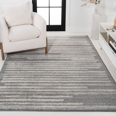 Khalil Berber Stripe 8' x 10' Area Rug - Gray/Cream