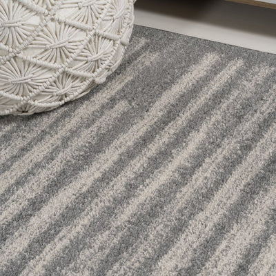 Khalil Berber Stripe 8' x 10' Area Rug - Gray/Cream
