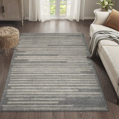 Khalil Berber Stripe 8' x 10' Area Rug - Gray/Cream