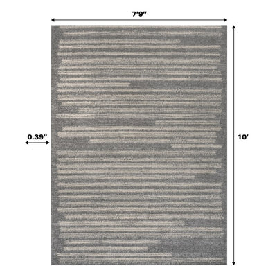 Khalil Berber Stripe 8' x 10' Area Rug - Gray/Cream